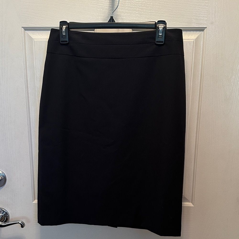 Tahari Classic Black Pencil Skirt with faint gray pinstripes.